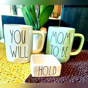 EUC Rae Dunn large ceramic mugs and trinket holder bundle❤Take all
